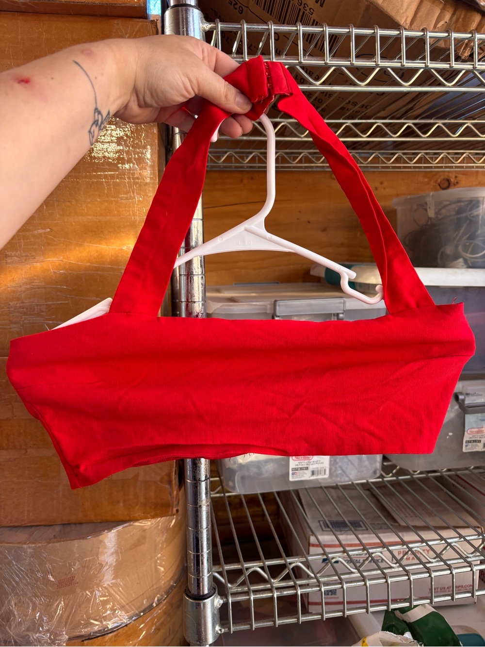 Red Strapless Bandeau Bralette - Women Intimates